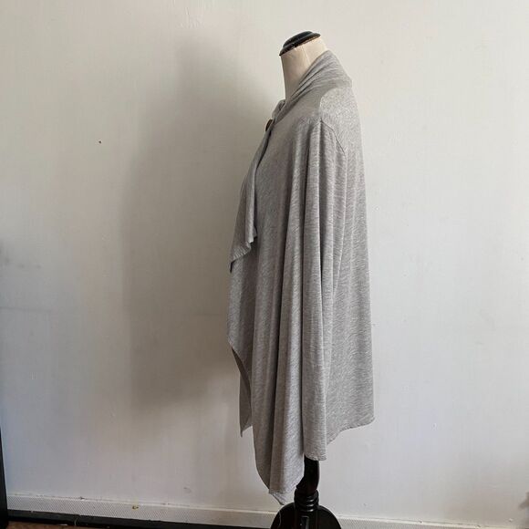 Bobeau Light Heathered Grey One-Button Cardigan: Size XL - Picture 3 of 9